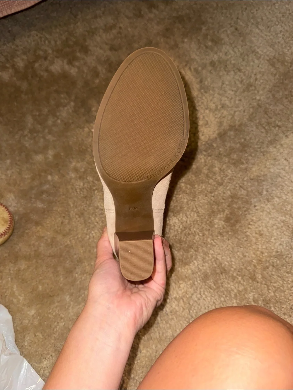 Michael Kors Beige Suede Chelsea Ankle Booties